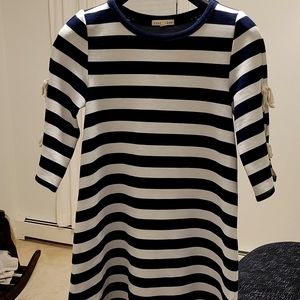 Girls Navy & White Striped dress size L